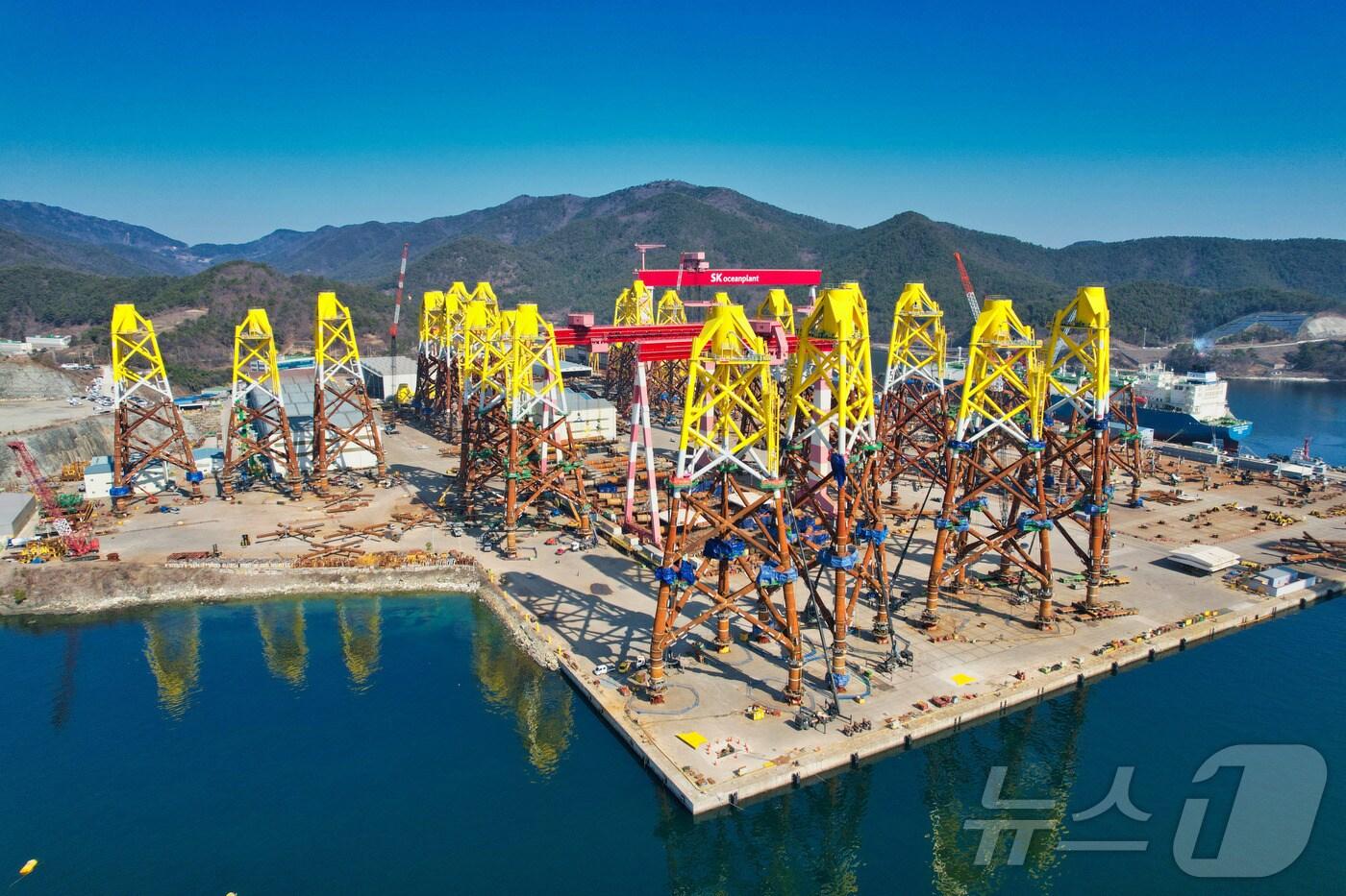 경남 고성군에 위치한 SK오션플랜트 야드.(SK오션플랜트 제공)