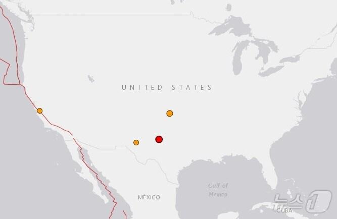 본문 이미지 - 미 텍사스주에서 규모 4.8 지진이 발생했다. <출처=미 지질조사국 홈페이지>