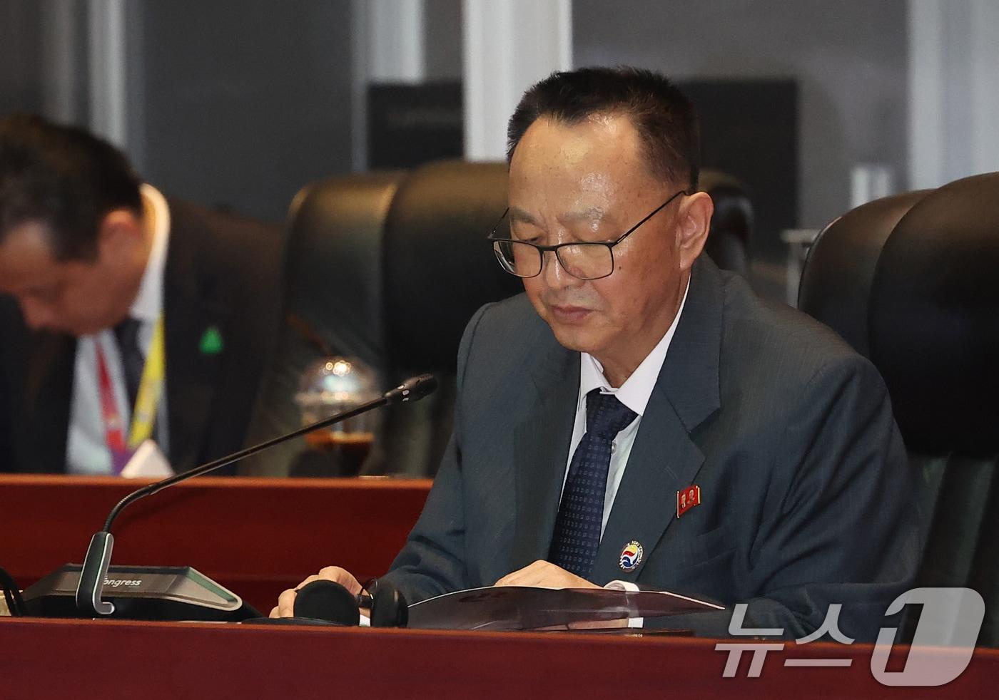 2024년 7월 아세안지역안보포럼&#40;ARF&#41;에 참석한 리영철 주라오스 북한 대사. &#40;공동취재&#41; 2024.7.27/뉴스1 ⓒ News1 오대일 기자