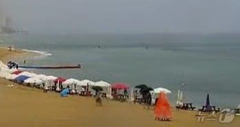 본문 이미지 - 27일 오후 강원 강릉시 안목해변 주변. &#40;강릉시 실시간 유튜브 캡처&#41; 2024.7.27.뉴스1