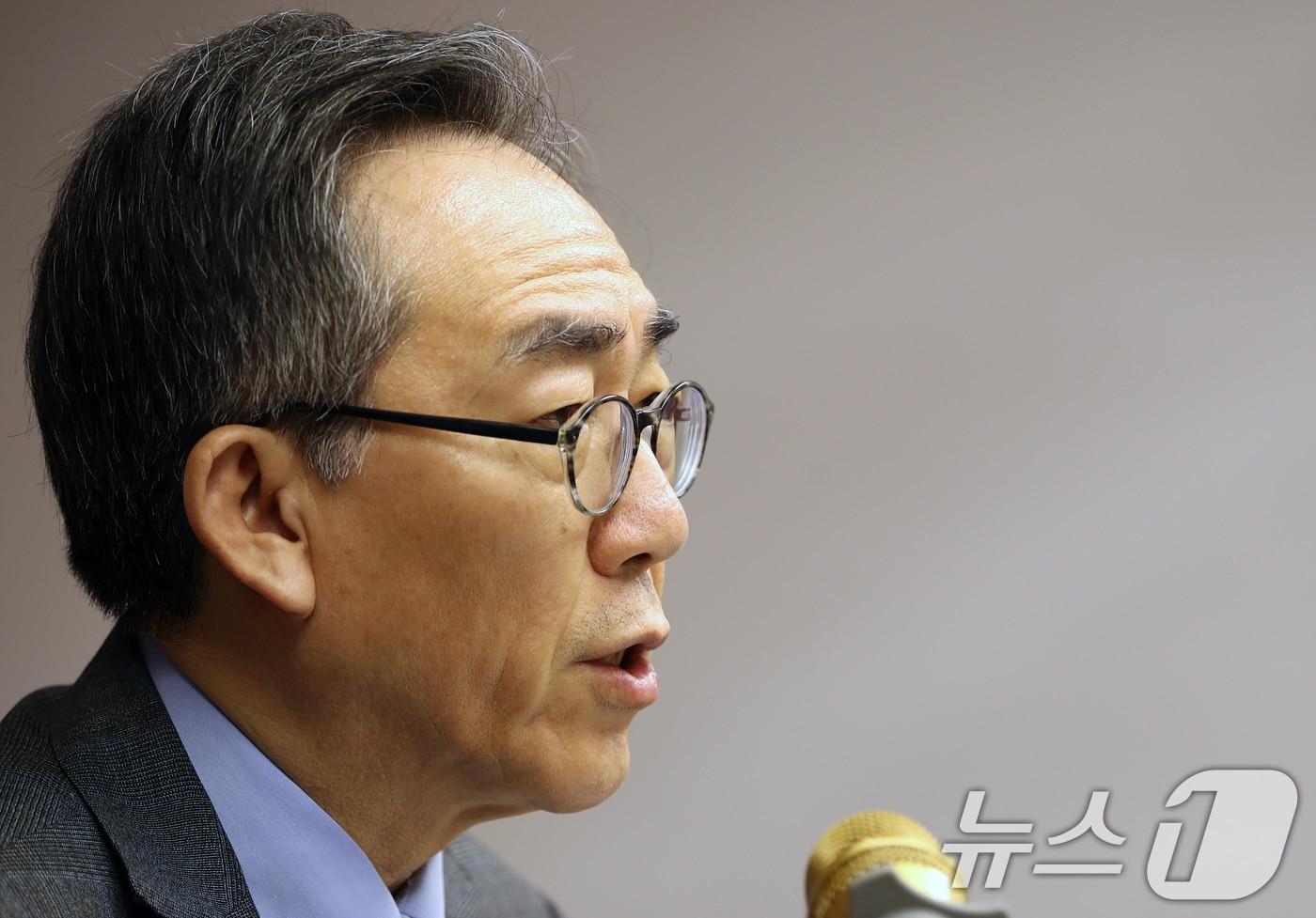 조태열 외교부 장관이 아세안 외교장관회의 관련 일정을 마무리한 27일&#40;현지시간&#41; 오후 라오스 비엔티안 유은호텔에서 열린 기자간담회에서 모두발언을 하고 있다. 2024.7.27/뉴스1 ⓒ News1 오대일 기자