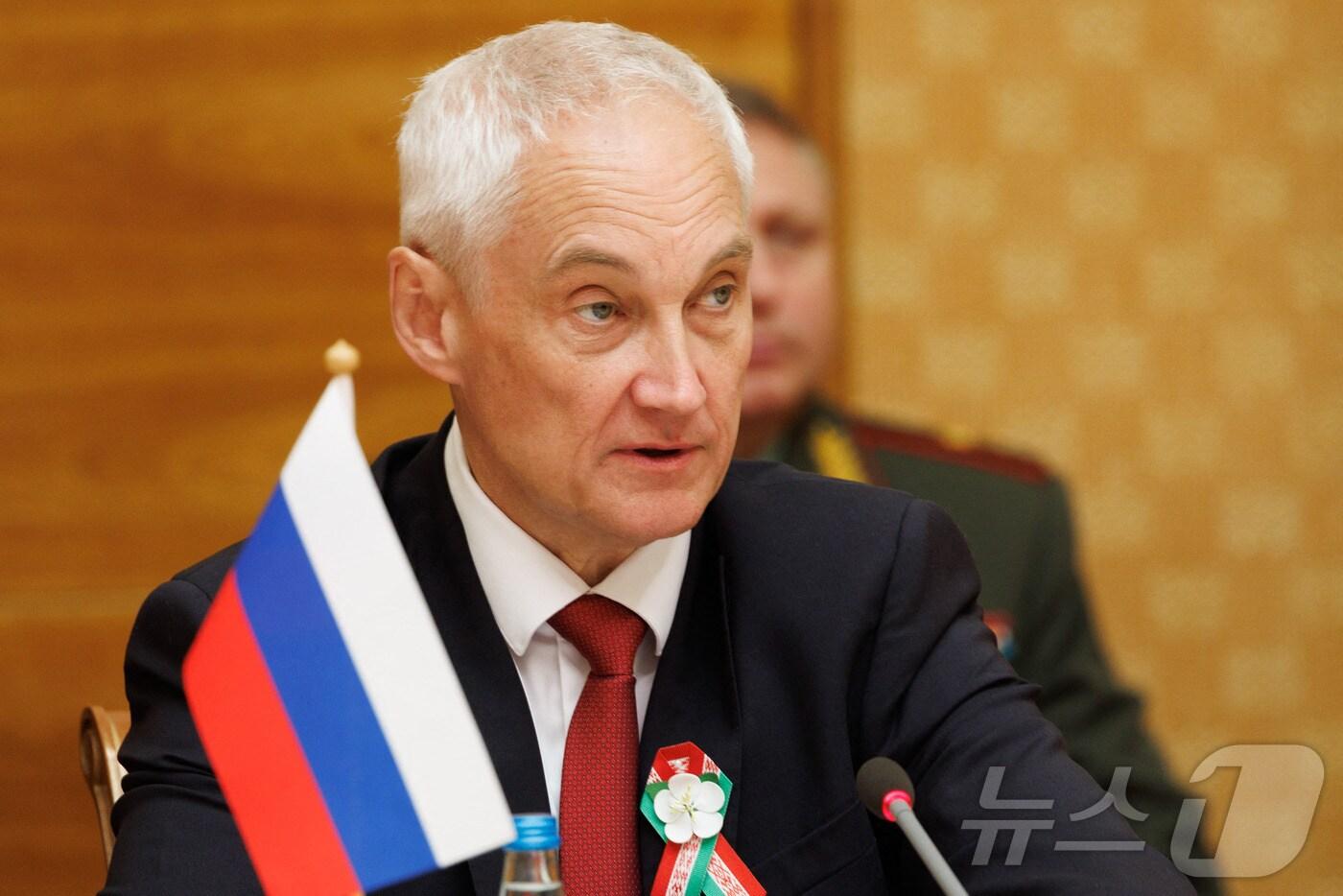 안드레이 벨로우소프 러시아 국방장관이 3일 (현지시간) 벨라루스 민스크에서 열린 독립국가연합(CIS) 국방장관 회의에 참석을 하고 있다. 2024.07.04 ⓒ AFP=뉴스1 ⓒ News1 우동명 기자