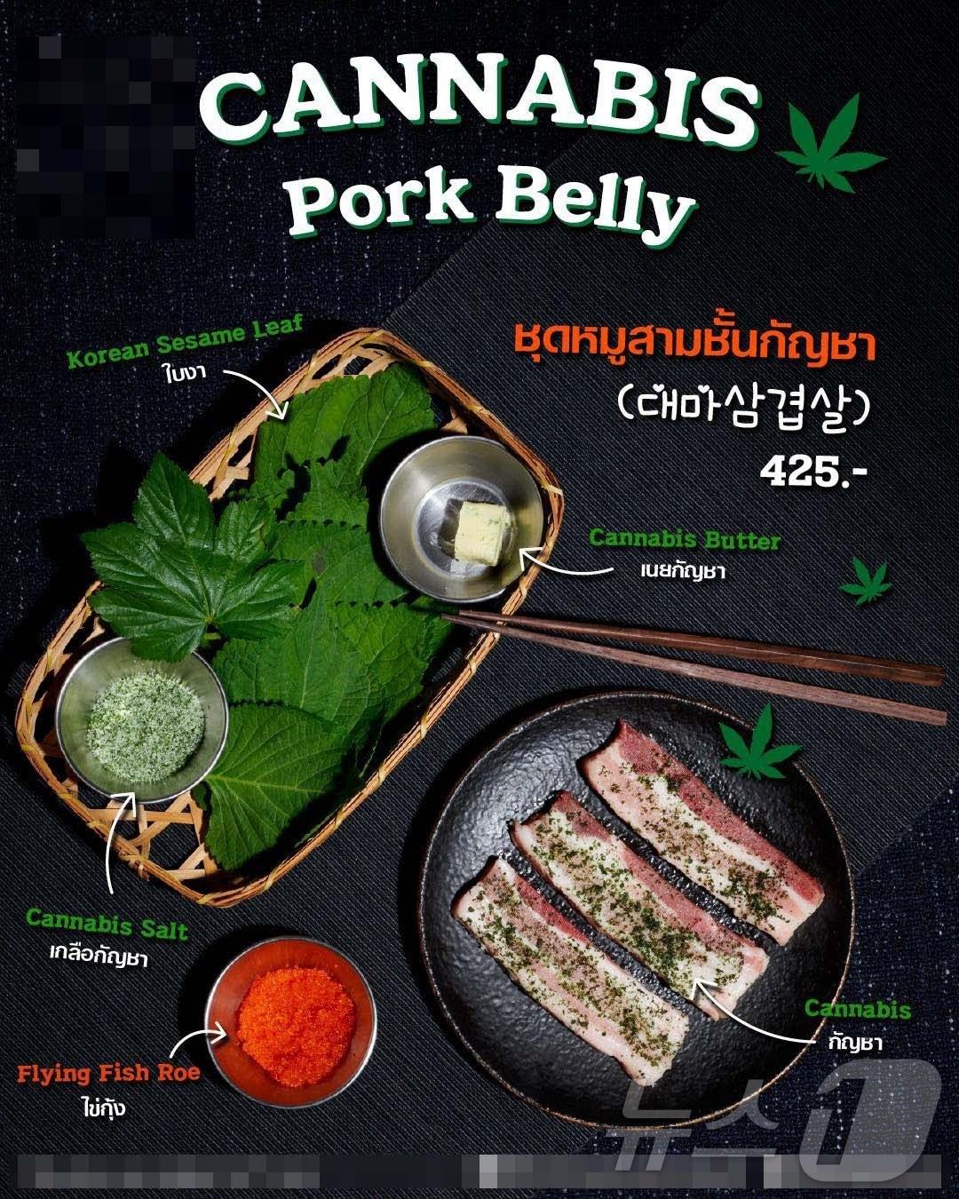 본문 이미지 - 태국에서 대마초를 재료로 한 현지 음식 광고(국정원 제공) 