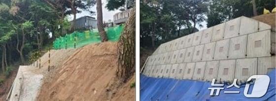 본문 이미지 - 산사태 피해지 복구사업 현황(석굴암 주차장)(산림청 제공)/뉴스1