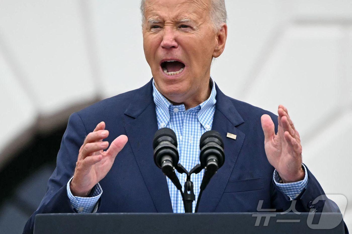 조 바이든 미국 대통령이 4일 (현지시간) 워싱턴 백악관에서 열린 독립 기념일 축하 행사서 연설을 하고 있다. 2024.07.05 ⓒ AFP=뉴스1 ⓒ News1 우동명 기자