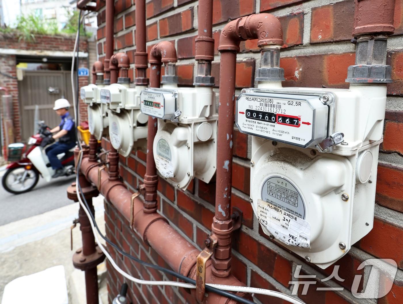 본문 이미지 - 주택가 가스계량기. /뉴스1 DB ⓒ News1 구윤성 기자