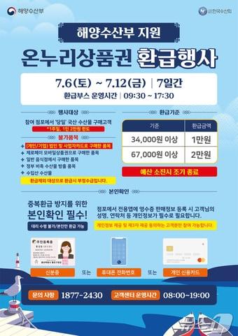 본문 이미지 - 7월 농수산물도매시장 온누리상품권 환급행사 홍보물(청주시 제공).2024.7.5/뉴스1