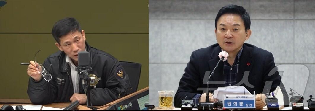 본문 이미지 -  진중권 광운대 특임교수와 원희룡 국민의힘 당대표 후보. ⓒ 뉴스1