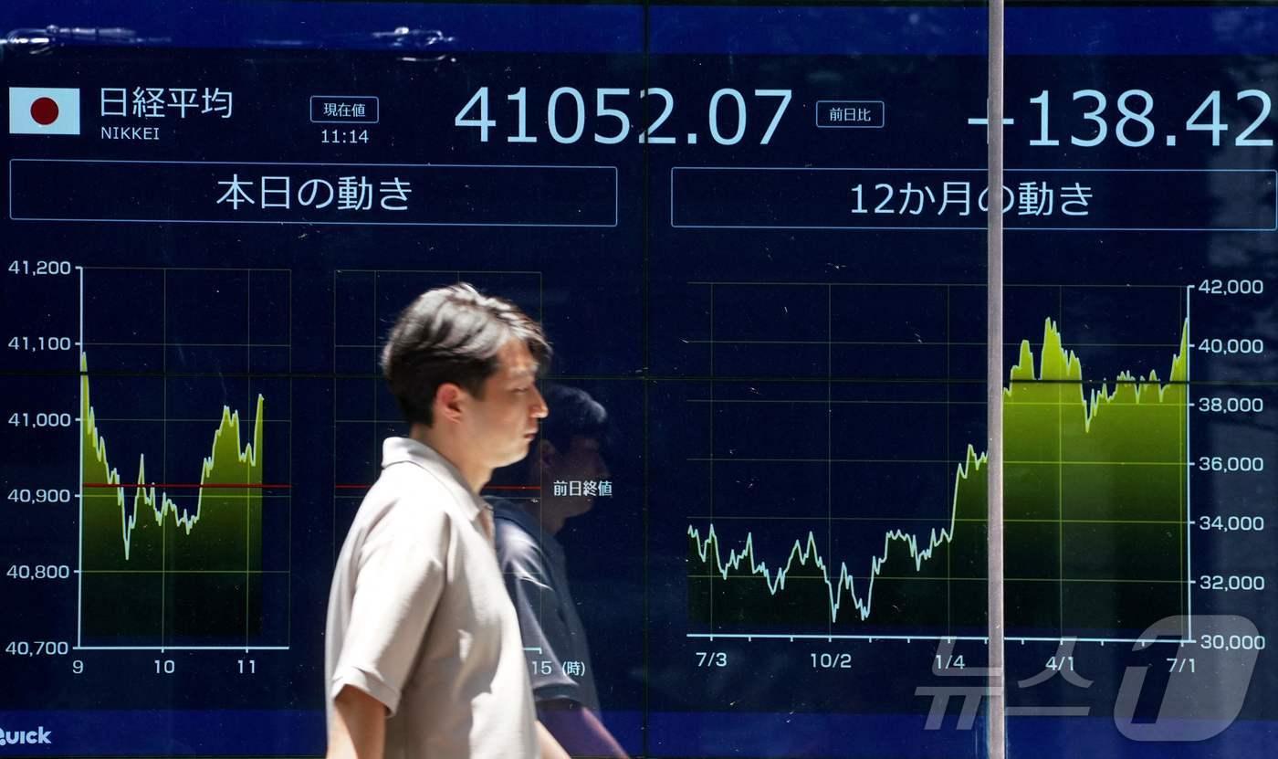 도쿄증권거래소 주식 전광판 ⓒ AFP=뉴스1