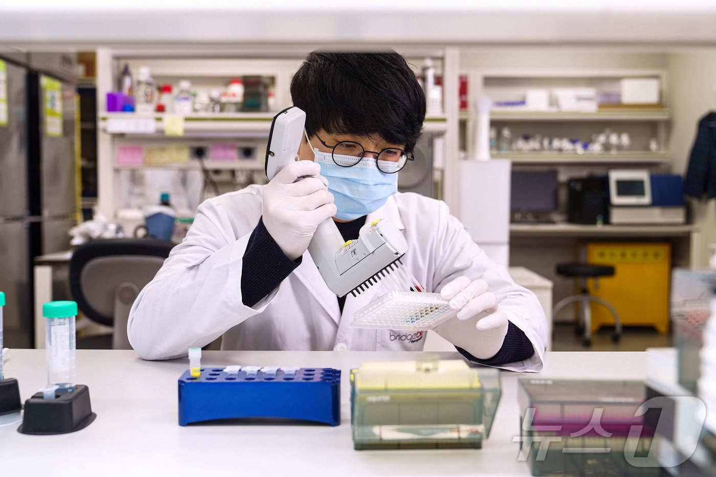 본문 이미지 - 브릿지바이오테라퓨틱스 연구원이 물질 분석을 하고 있다.(브릿지바이오테라퓨틱스 제공)/뉴스1 ⓒ News1