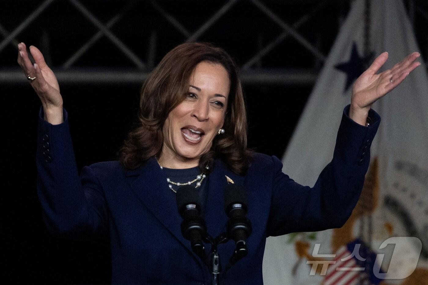 카멀라 해리스 미국 부통령이 31일(현지시간) 텍사스주 휴스턴에서 열린 한 국제 행사에서 발언하고 있다. 2024.07.31. ⓒ 로이터=뉴스1 ⓒ News1 김종훈 기자