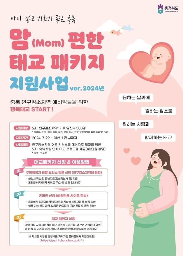 본문 이미지 - 맘편한 태교 패키지 지원사업 홍보물.(괴산군 제공)/뉴스1