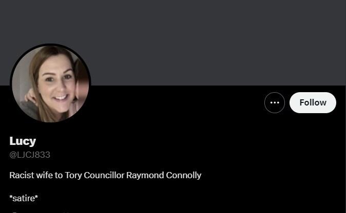 본문 이미지 - 영국의 한 지방의회 의원의 아내인 루시 코놀리의 소셜미디어&#40;SNS&#41; 엑스 계정. 영국 왕립검찰청&#40;CPS&#41;은 코놀리가 공공질서법 위반 혐의로 기소됐다고 10일&#40;현지시각&#41; 밝혔다. 2024.08.11/