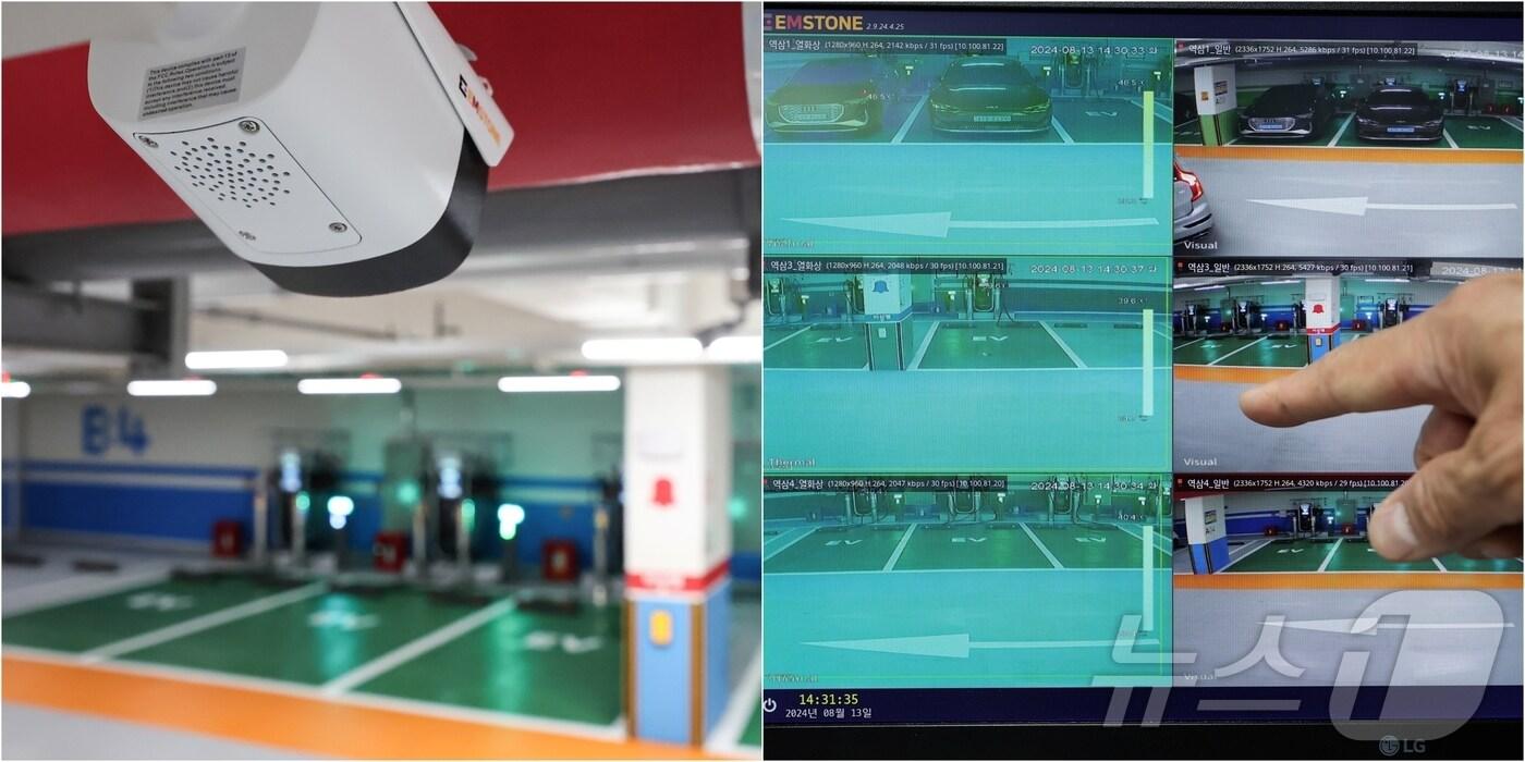 인천 전기차 화재피해로 지하주차장 내 충전에 대한 사회적 경각심이 높아지면서, 지자체들도 화재 초기 대응과 예방에 노력을 기울이고 있다. ⓒ News1 김도우 기자