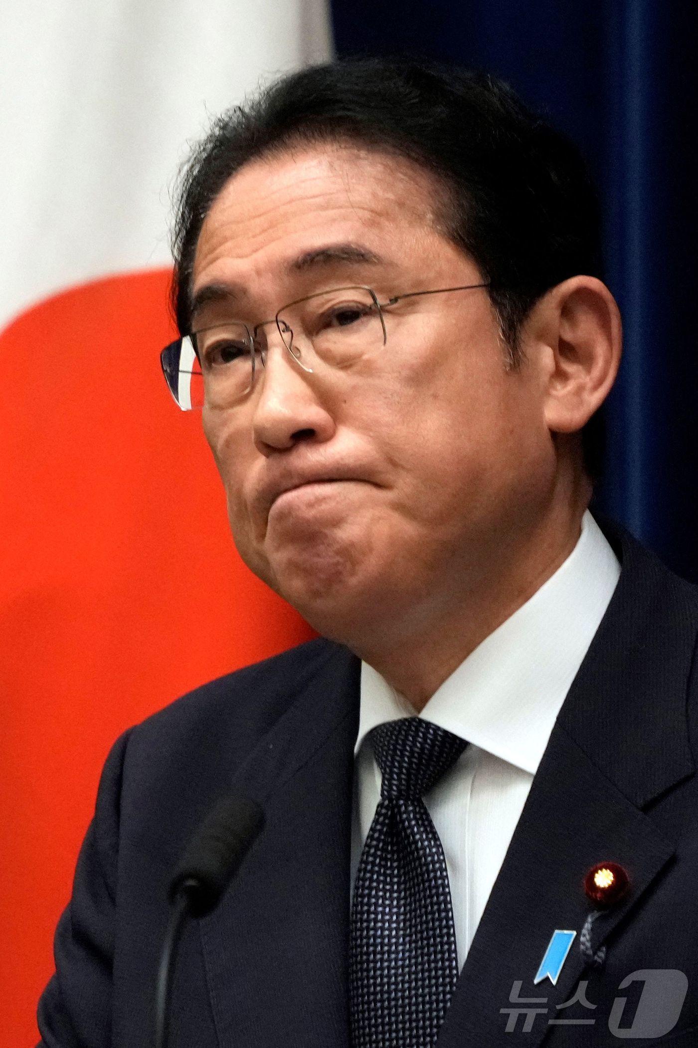 본문 이미지 - 지난 6월 21일 기시다 후미오 일본 총리가 도쿄 수상관저에서 기자회견을 하고 있다. 2024.06.21 ⓒ AFP=뉴스1 ⓒ News1 김지완 기자