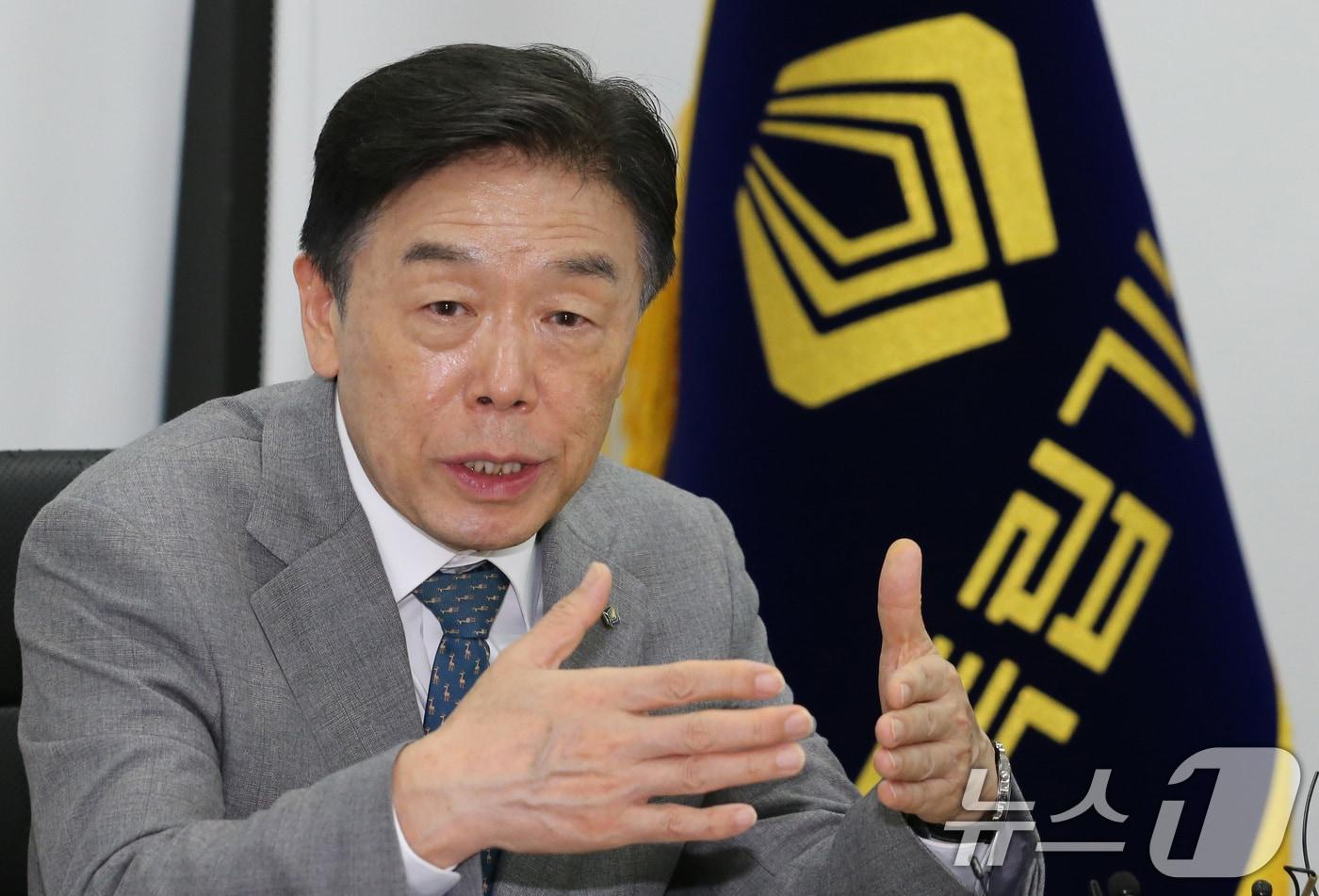 김형석 독립기념관장은 17일 광복절 경축식 기념사가 왜곡됐다며 반박 의견을 냈다./뉴스1 ⓒ News1 김기태 기자