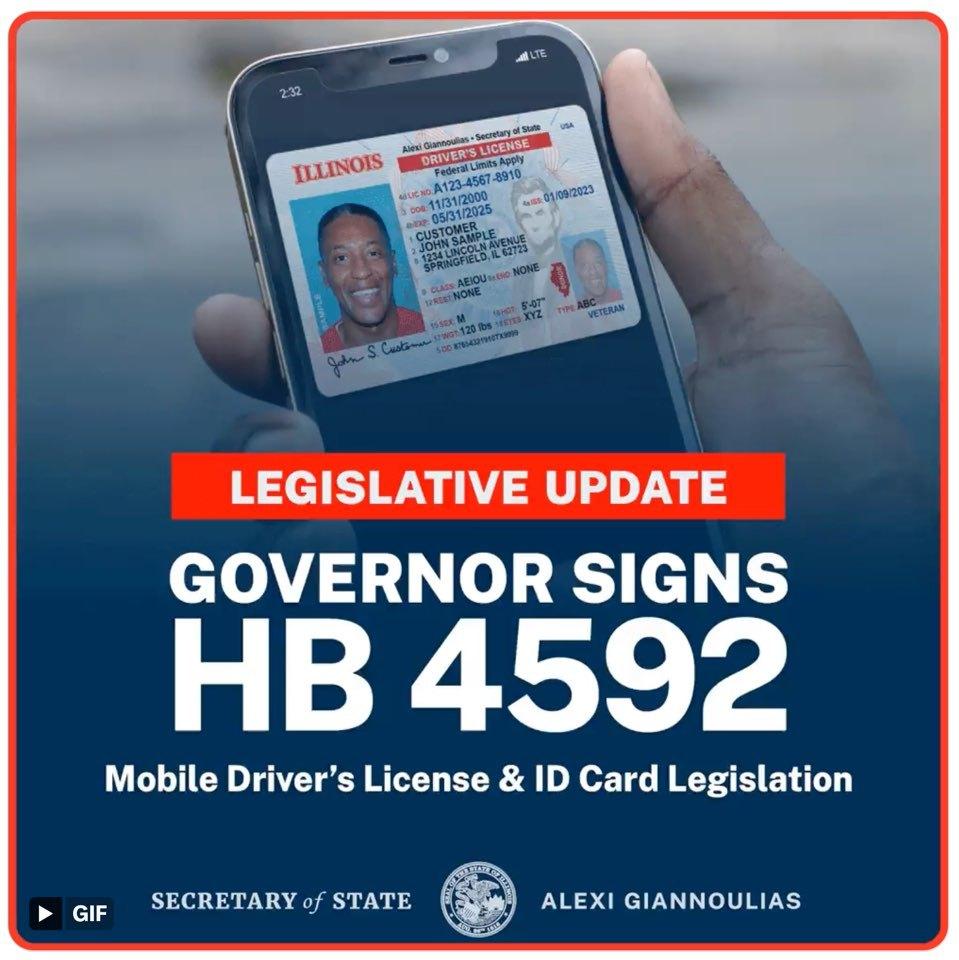 본문 이미지 - 일리노이에서도 내년 1월 1일부터 모바일 운전면허증을 이용할 수 있을 전망이다. 기존 신분증의 ‘보완재’로서 기능하게 된다. 이로써 일리노이는 모바일 ID를 도입하는 미국 내 열세 번째 주가 됐다. 사진은 알렉시 지아눌리아스 일리노이 총무처장관이 X&#40;옛 트위터&#41;에 올린 사진.