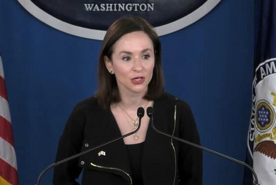 본문 이미지 - 미라 랩-후퍼 백악관 국가안보회의 아시아대양주 담당 선임보좌관이 9일(현지시간) 오는 10일 조 바이든 미국 대통령과 기시다 후미오 일본 총리간 정상회담을 앞두고 워싱턴DC 국무부 외신센터에서 브리핑을 갖고 있다. 사진은 유튜브 화면 캡처.