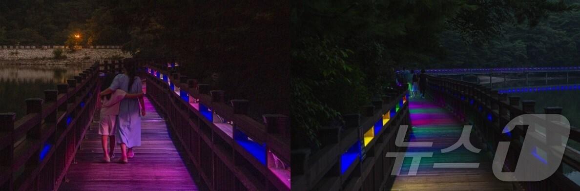 본문 이미지 - 조용히 마주하는 사색의 밤 ‘산정호수 수변데크길’(경기관광공사 제공)/