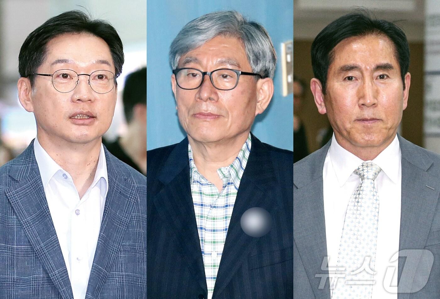 여론 조작 사건으로 처벌을 받았다 사면·복권된 김경수 전 경남도지사(왼쪽부터), 원세훈 전 국정원장, 조현오 전 경찰청장