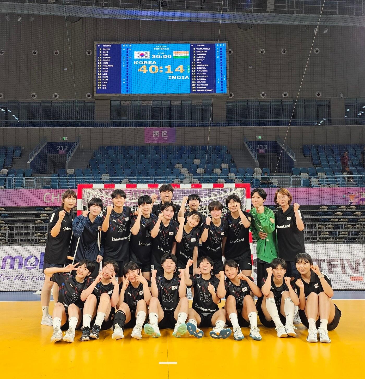 본문 이미지 -  여자 핸드볼 대표팀(국제핸드볼연맹 제공)