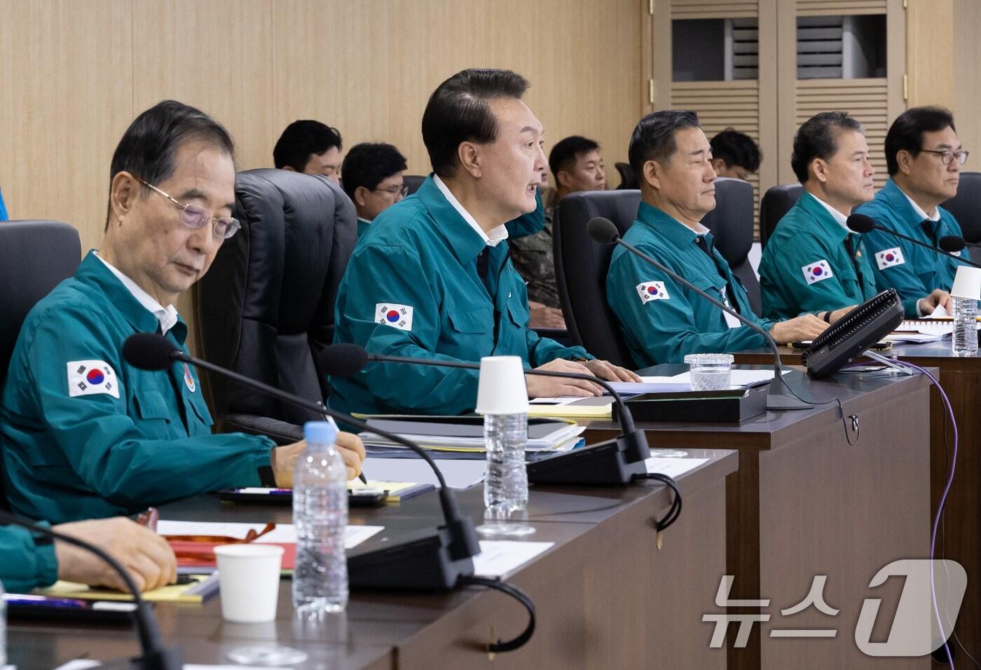 본문 이미지 - 윤석열 대통령이 19일 국가안보실 위기관리센터에서 열린 '2024년 을지 국가안전보장회의'에서 발언을 하고 있다. (대통령실 제공) 2024.8.19/뉴스1 ⓒ News1 송원영 기자