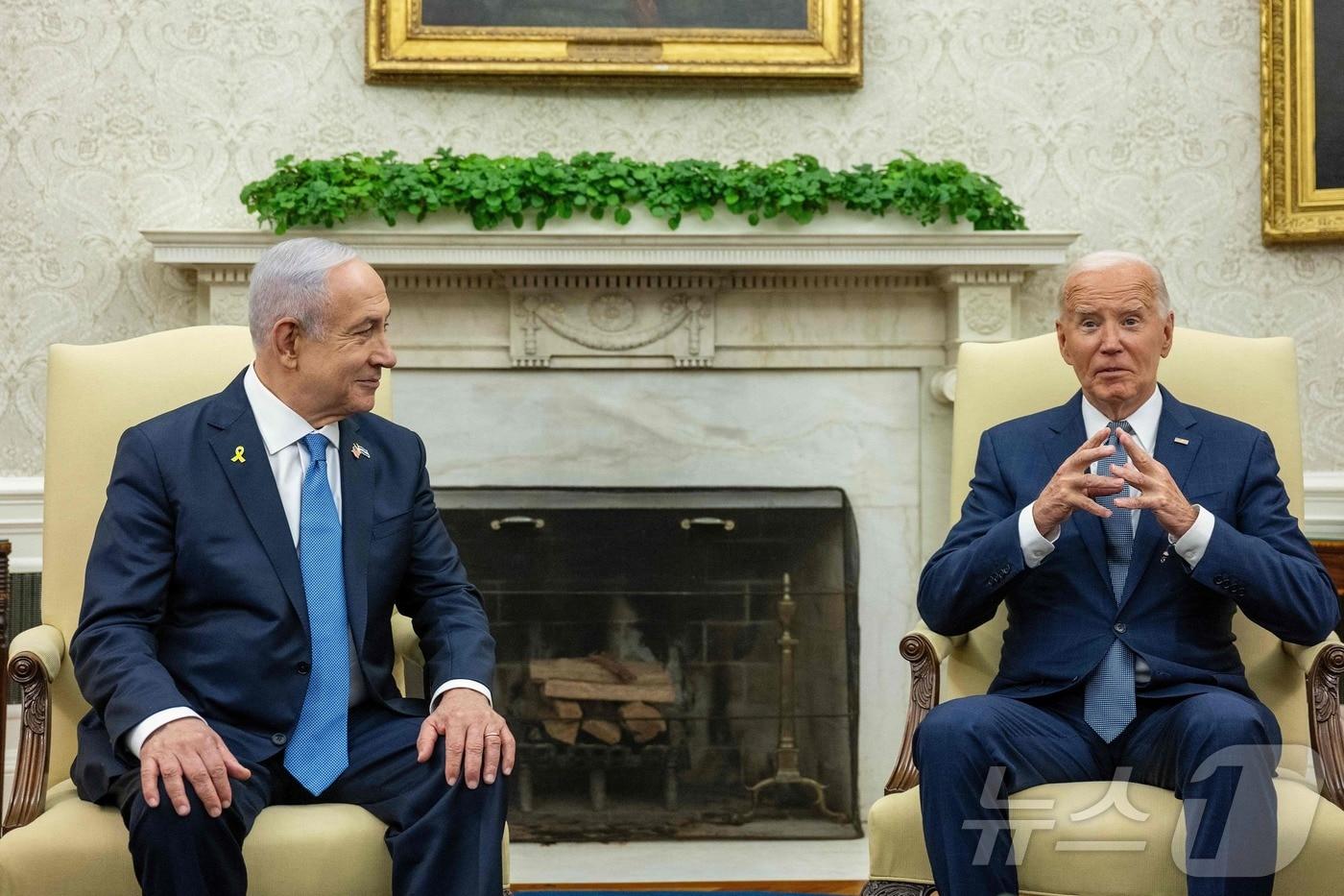 조 바이든 미국 대통령과 베냐민 네타냐후 이스라엘 총리. ⓒ AFP=뉴스1 ⓒ News1 김종훈 기자