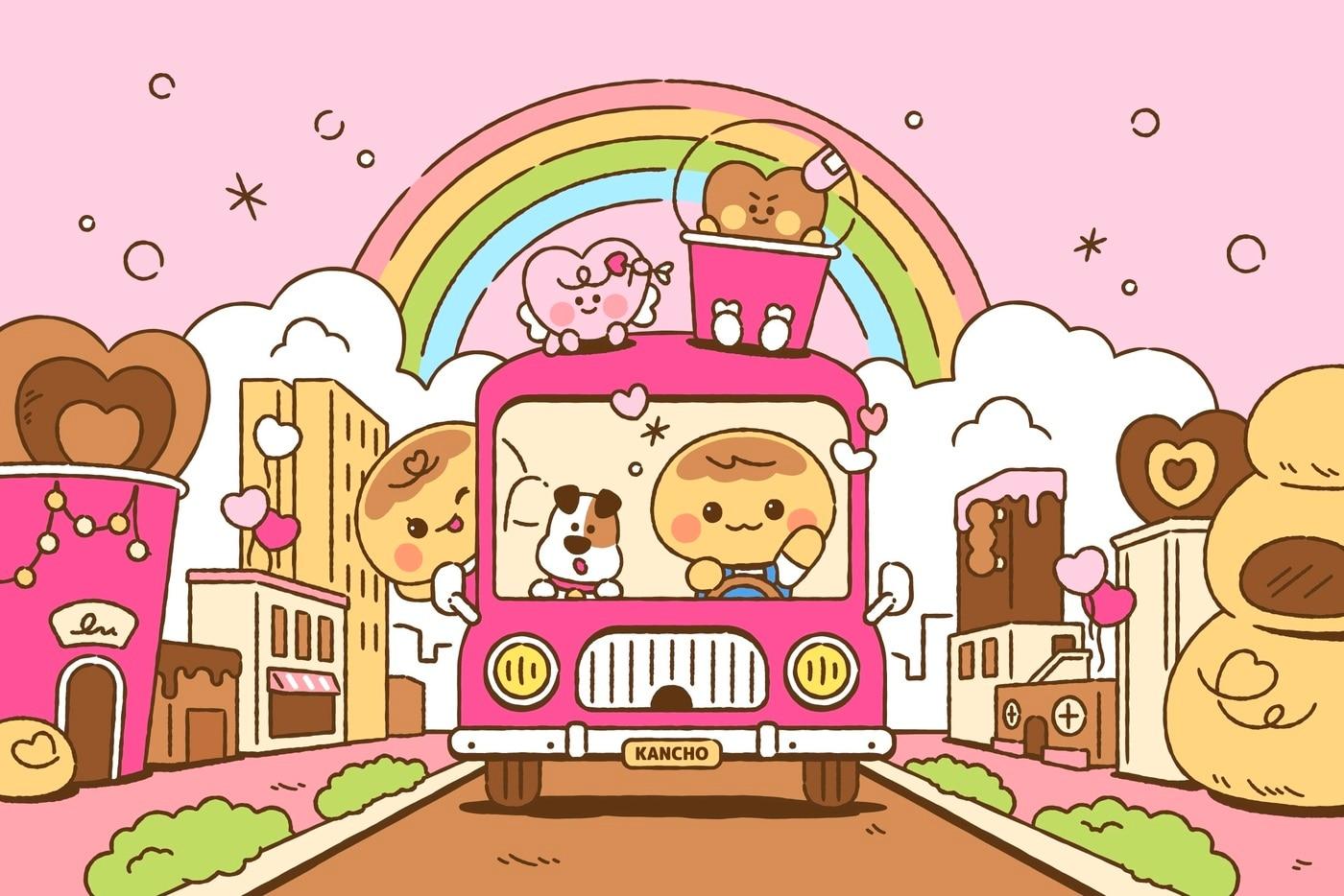 롯데웰푸드는 칸쵸의 공식 캐릭터인 '카니'와 '쵸니'의 새로운 모습을 공개하고 신규 캐릭터 3종을 함께 론칭한다.(롯데웰푸드제공)