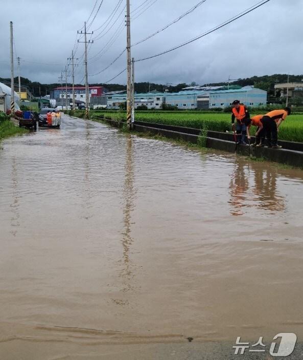 본문 이미지 - 김포시 통진읍 가현리 도로 침수현장(김포소방서 제공)/뉴스1