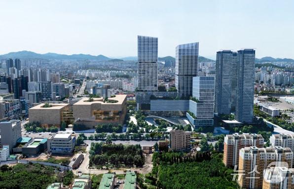 본문 이미지 - 광주신세계 &#39;광천터미널 복합화 사업&#39; 주간 경관 조감도.&#40;광주시 제공. 재판매 및 db 금지&#41;/뉴스1 