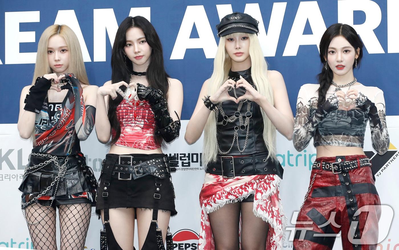 에스파 윈터(왼쪽부터)와 카리나, 지젤, 닝닝  2024.8.22/뉴스1 ⓒ News1 권현진 기자