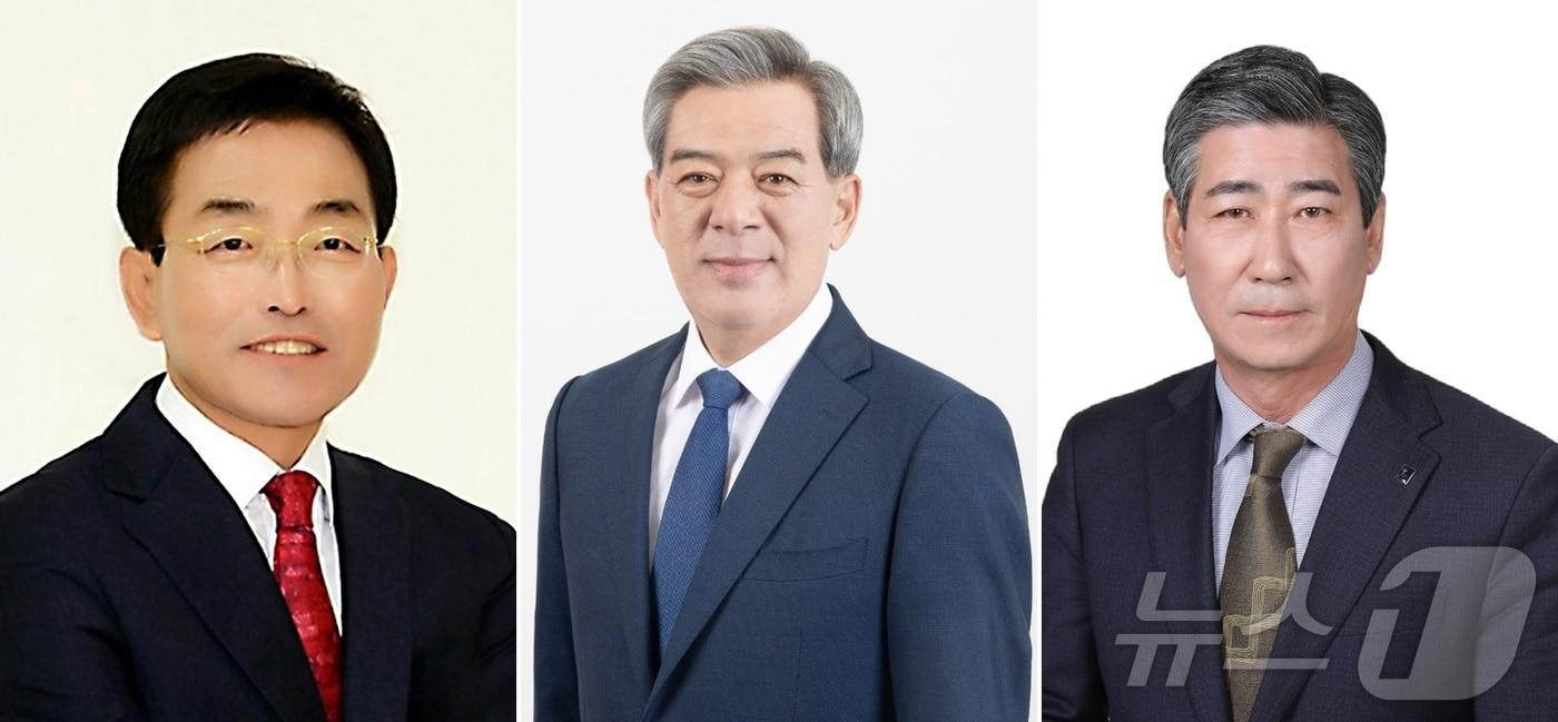10·16 재보궐선거 더불어민주당 전남 곡성군수 후보들. 좌측부터 강대광 전 군의원(61), 유근기 전 군수(62), 정환대 전 도의원(64).(출처 중앙선거관리위원회)2024.8.23./뉴스1