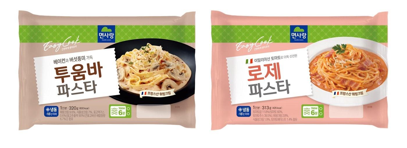 면사랑 투움바 파스타(왼쪽), 로제 파스타.(면사랑제공)