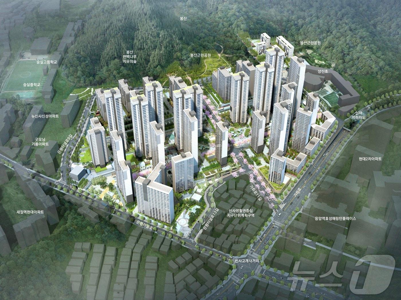 본문 이미지 - 신사동 조감도.(서울시 제공)