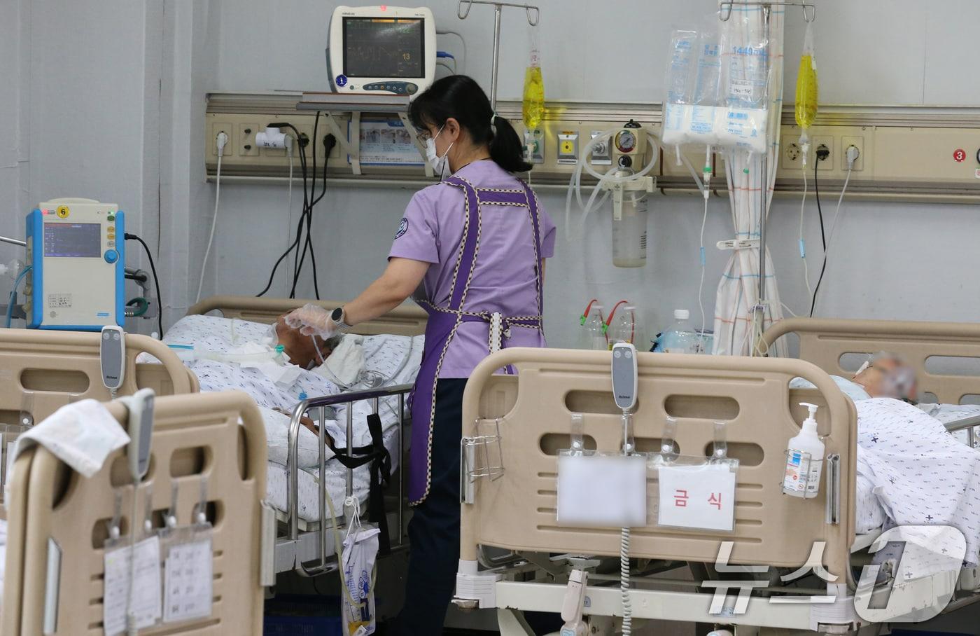 PA(진료지원) 간호사의 의료 행위를 법으로 보호하는 안을 골자로하는 간호법이 여야 합의로 국회 본회의를 통과한 가운데 28일 대전 중구의 한 병원에서 간호사들이 환자를 돌보고 있다. 2024.8.28/뉴스1 ⓒ News1 김기태 기자