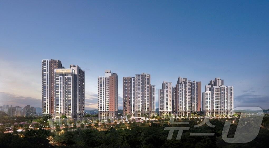 본문 이미지 - ‘용인 둔전역 에피트’ 투시도.&#40; HL디앤아이한라㈜ 제공&#41;