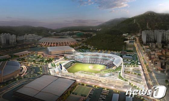 본문 이미지 - 부산 사직야구장 조감도.(부산시청 제공)