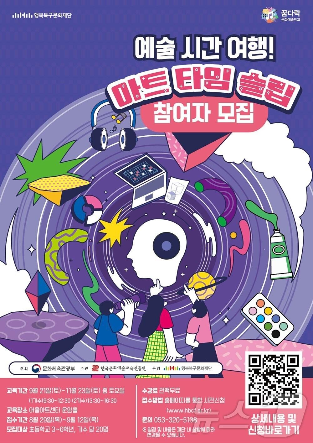 본문 이미지 - '예술시간 여행, 아트 타임 슬립' 홍보 포스터 (행복북구문화재단 제공)