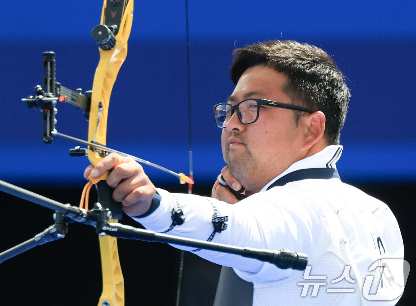 본문 이미지 - 대한민국 남자 양궁 대표팀 김우진 선수. /뉴스1 ⓒ News1 박정호 기자