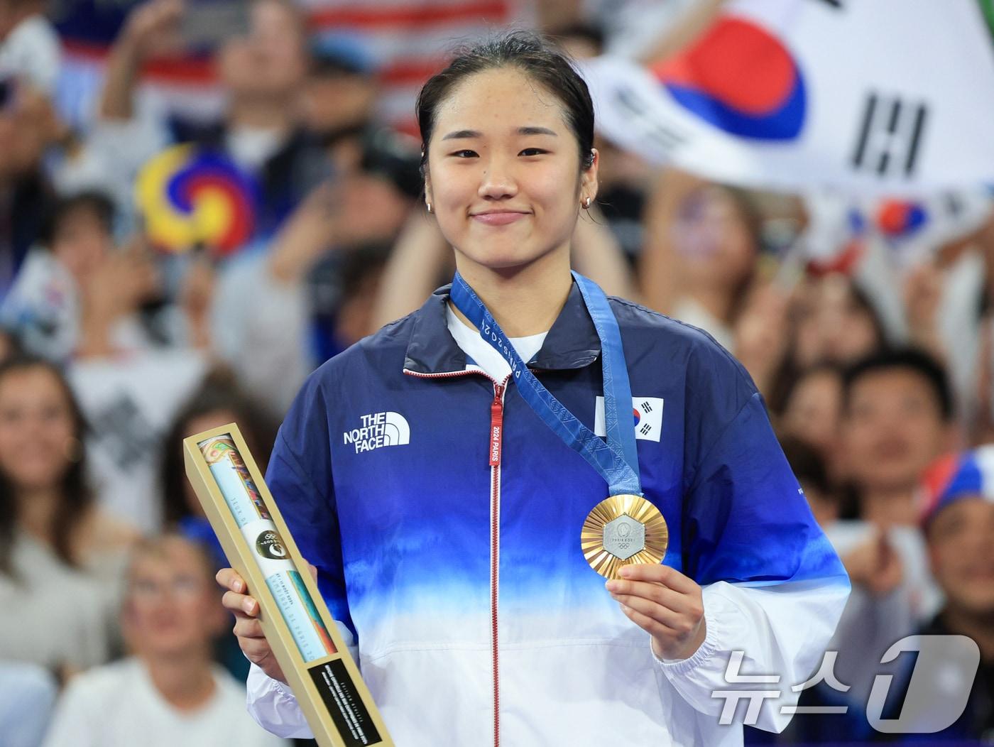 본문 이미지 - 대한민국 배드민턴 대표팀 안세영. 2024.8.5/뉴스1 ⓒ News1 박정호 기자