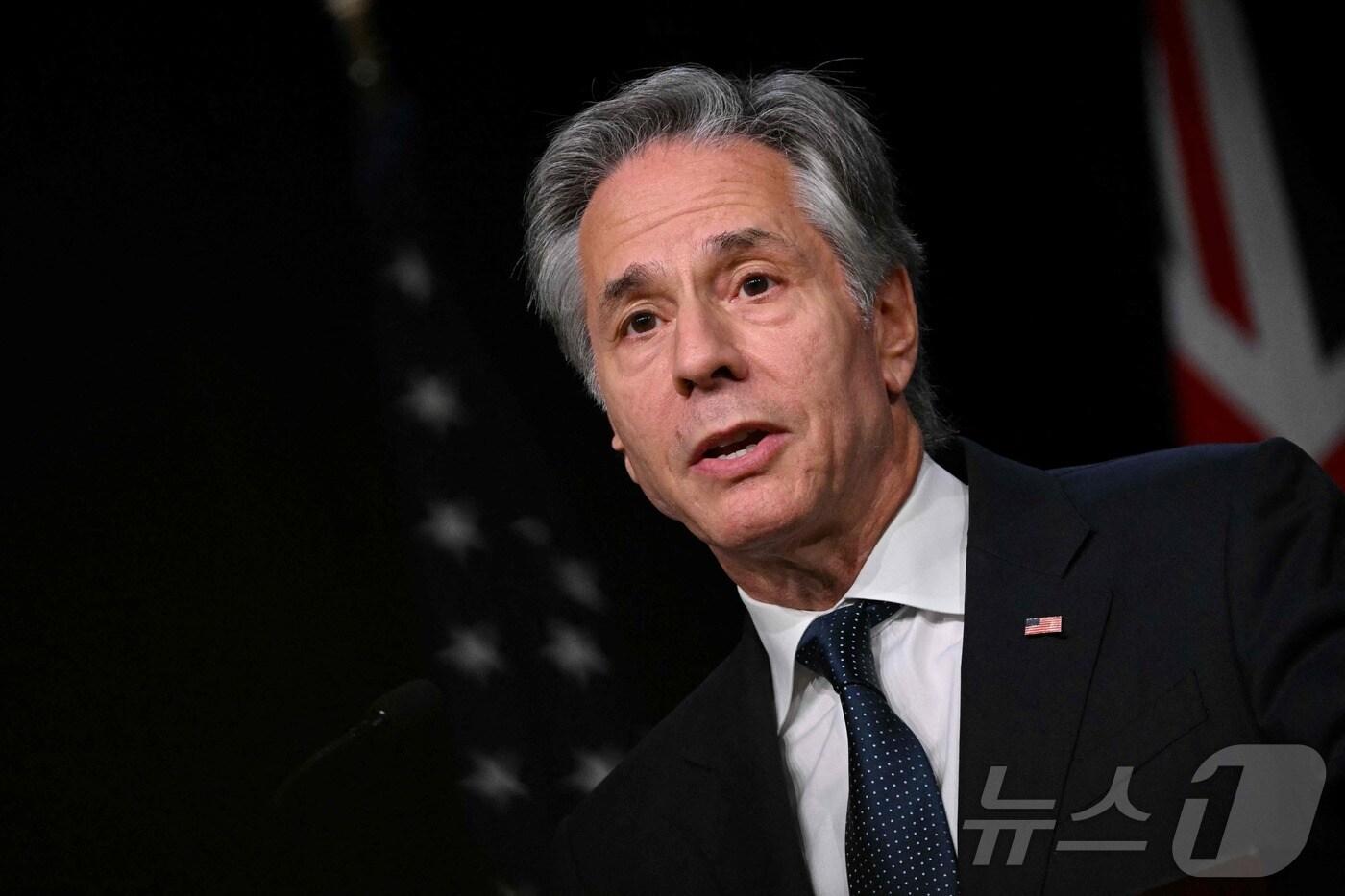 토니 블링컨 미국 국무 장관이 6일(현지시간) 매릴랜드주 아나폴리스의 해군 사관학교에서 열린 미국·호주 외교·국방 장관 2+2 회담을 마친 뒤 기자회견을 갖고 기자회견을 하고 있다. 2024.08.07 ⓒ AFP=뉴스1 ⓒ News1 우동명 기자
