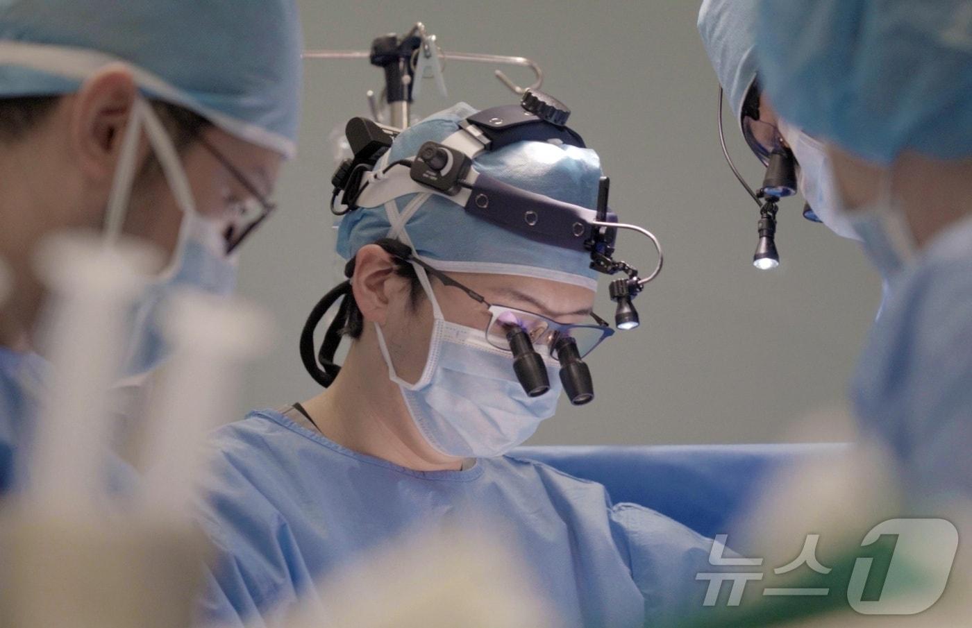반려동물 이첨판막재건술을 진행 중인 의료진(넬동물의료센터 제공) ⓒ 뉴스1