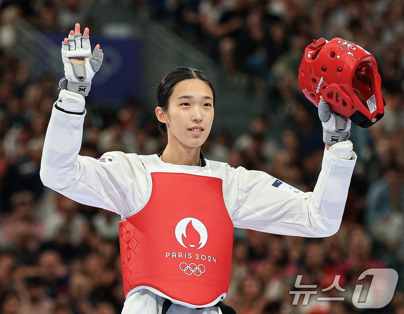 본문 이미지 - 대한민국 태권도 국가대표팀 김유진2024.8.8 ⓒ 뉴스1 박정호 기자