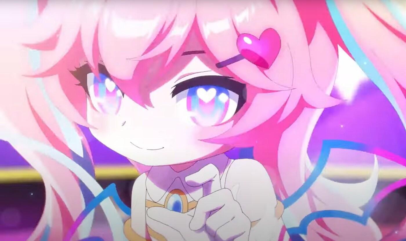 메이플스토리 엔젤릭버스터 리마스터 게임 홍보 영상 속 '집게손' 장면(홍보 영상 갈무리)