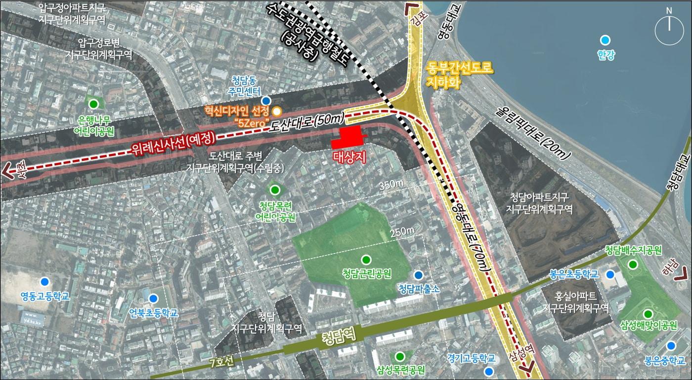 청담동 프리미호텔 부지 위치도(서울시 제공).