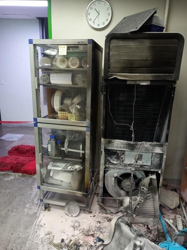 본문 이미지 - 대구경북과학기술원(DGIST) 연구실에서 불이 나 소방당국이 20여분 만에 진화했다. (대구소방안전본부 제공)