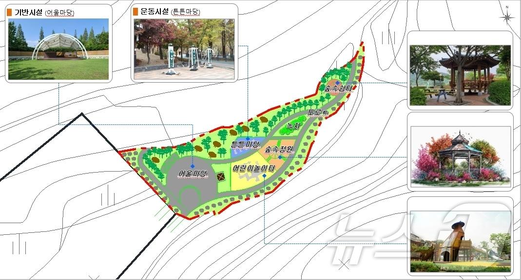 본문 이미지 - 울산 북구 염포동 가재골 여가녹지조성사업 조성계획(안)도.(북구청 제공)