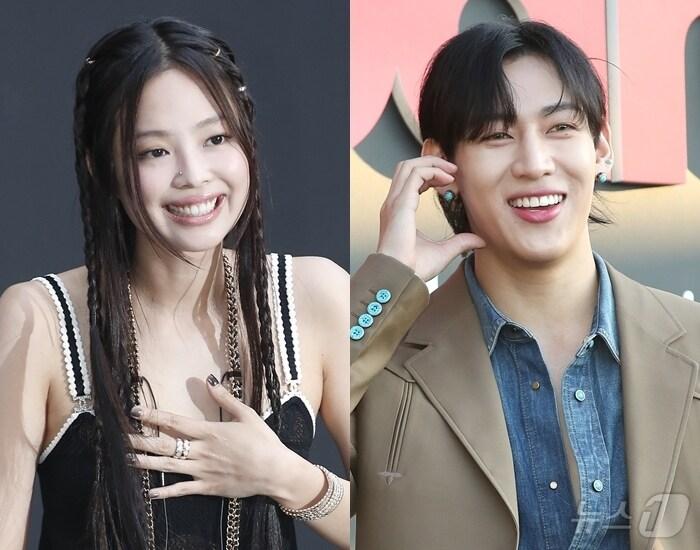 본문 이미지 - 블랙핑크 제니(왼쪽)와 갓세븐 뱀뱀 ⓒ 뉴스1 DB