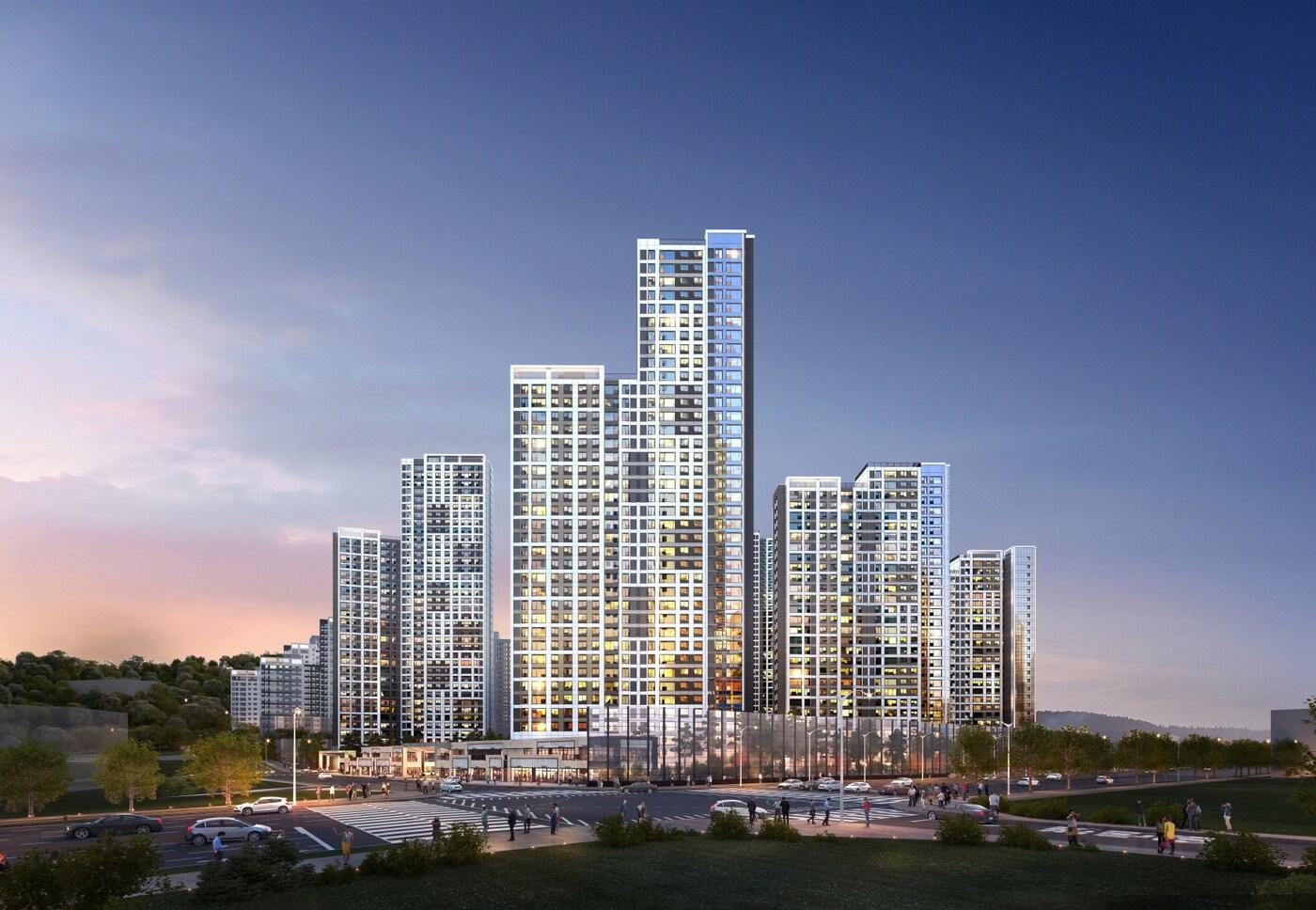 본문 이미지 - 래미안 송도역 센트리폴(3블록) 투시도. /삼성물산 제공 