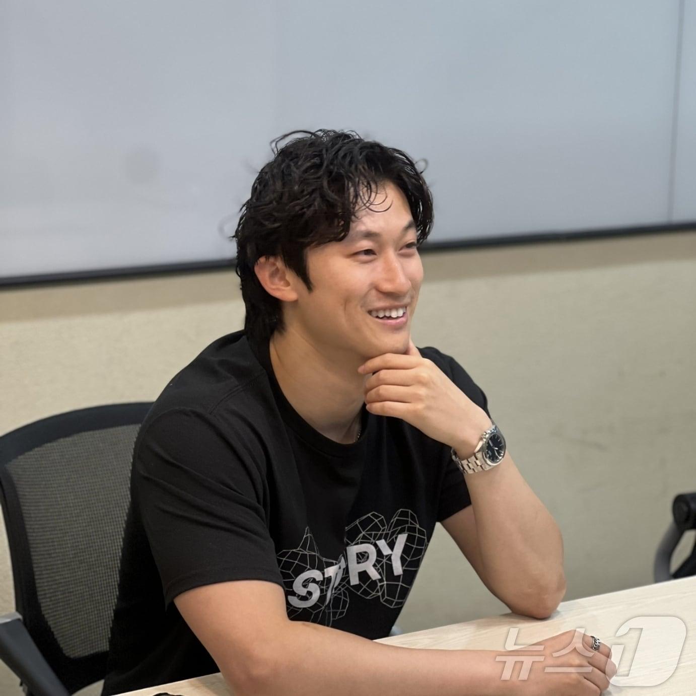 본문 이미지 - 제이슨 자오(Jason Zhao) PIP랩스(스토리 개발사) 공동창업자가 2일 <뉴스1>과 인터뷰하고 있다.